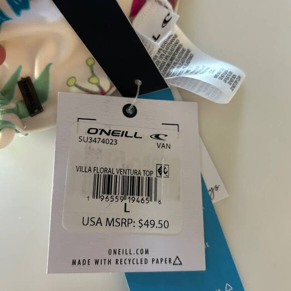 O'Neill Villa Floral Ventura Bikini Top - Size Large NWT - Picture 7 of 11